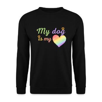 My dog is my loving rainbow purple - Sweat-shirt Unisexe - noir - Devant - Alina (178cm) & Michal (187cm)