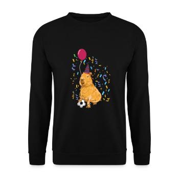Anniversaire de Capybara - Sweat-shirt Unisexe - noir - Devant - Alina (178cm) & Michal (187cm)