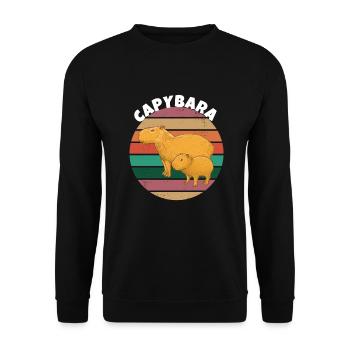 Capybara family - Unisex Sweatshirt - black - Front - Alina (178cm) & Michal (187cm)