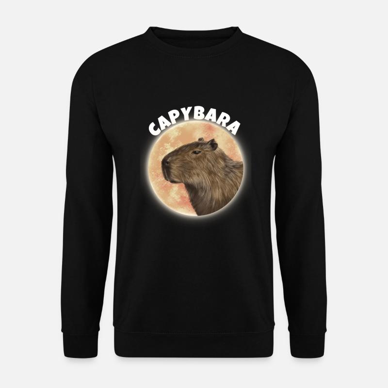 Capybara Mond - Unisex Pullover - Schwarz