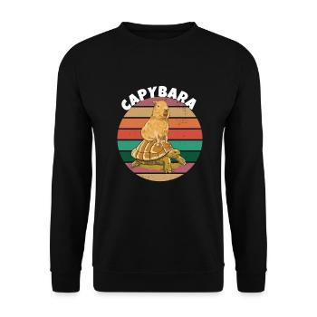 Capybara chevauche une tortue - Sweat-shirt Unisexe - noir - Devant - Alina (178cm) & Michal (187cm)