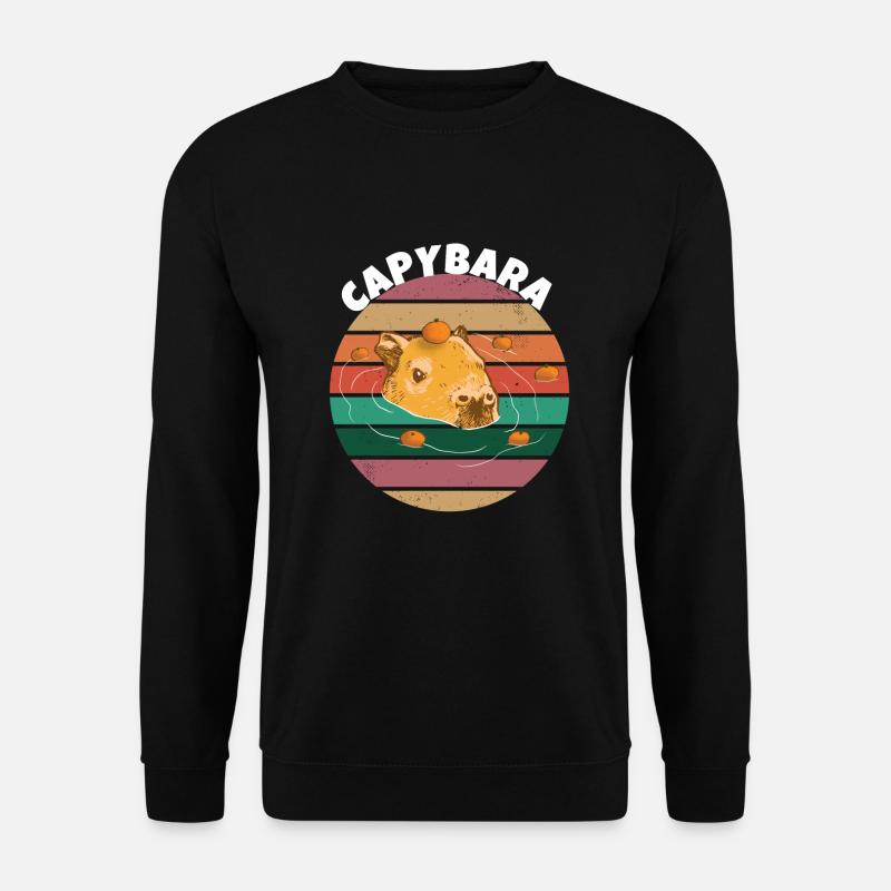 Capybara Orange Meme - Unisex Pullover - Schwarz