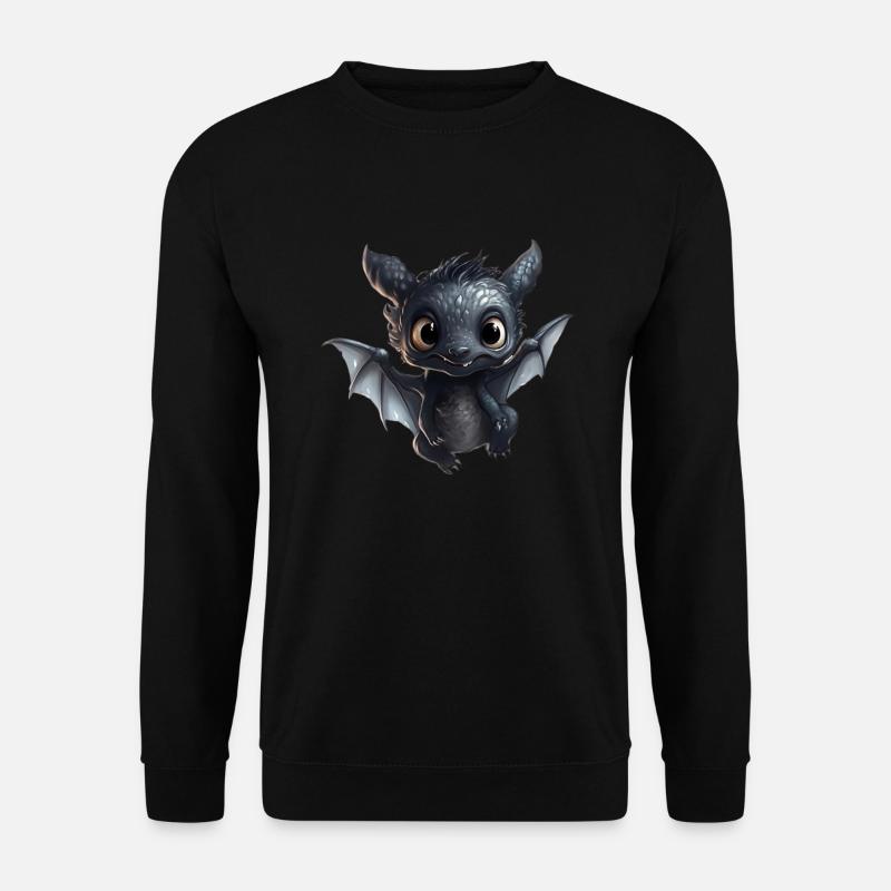 Niedlicher schwarzer Drache - Unisex Pullover - Schwarz