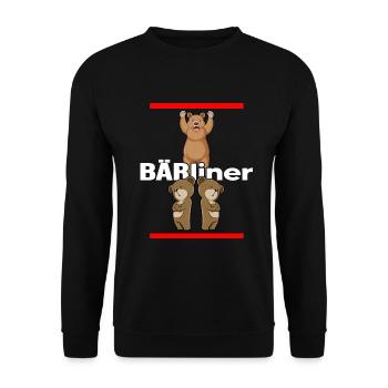 Berlin Capital Berliner-Bär Bärliner - Unisex Sweatshirt - black - Front - Alina (178cm) & Michal (187cm)