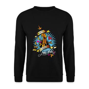 master of disaster white - Unisex Sweatshirt - black - Front - Alina (178cm) & Michal (187cm)
