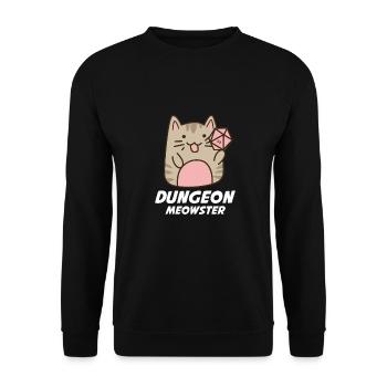 Dungeon Meowster Cube RPG Cat - Unisex Sweatshirt - black - Front - Alina (178cm) & Michal (187cm)