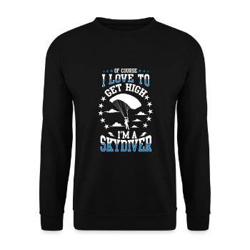 SKYDIVER Skydiver Parachute Sport Love - Unisex Sweatshirt - black - Front - Alina (178cm) & Michal (187cm)