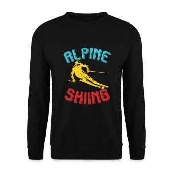 Alpine Skiing | Winter vacation | Alps - Unisex Sweatshirt - black - Front - Alina (178cm) & Michal (187cm)