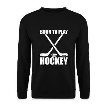 Born Play Hockey Ice Hockey Puck Hockey Sticks - Unisex Sweatshirt - black - Front - Alina (178cm) & Michal (187cm)