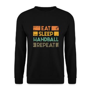 Handball Handballer Beachhandball Handballspieler - Unisex Pullover - Schwarz - Vorne - Alina (178cm) & Michal (187cm)