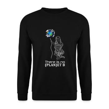 Il n'y a pas de plan B | Planète terre petite fille - Sweat-shirt Unisexe - noir - Devant - Alina (178cm) & Michal (187cm)