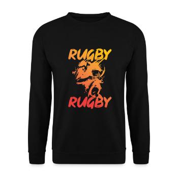 Rugby rugby american football - Unisex Sweatshirt - black - Front - Alina (178cm) & Michal (187cm)