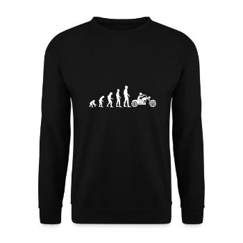 t shirt evolution moto humour motard homme - Sweat-shirt Unisexe - noir - Devant - Alina (178cm) & Michal (187cm)