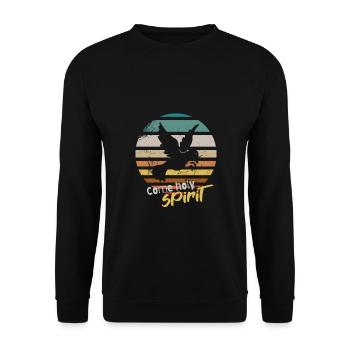 Gospel Shirts | come holy spirit - Unisex Sweatshirt - black - Front - Alina (178cm) & Michal (187cm)