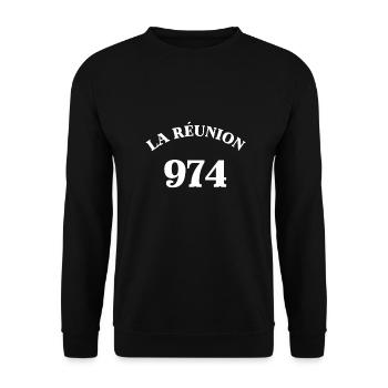t shirt la reunion 974 ile de la reunion - Sweat-shirt Unisexe - noir - Devant - Alina (178cm) & Michal (187cm)