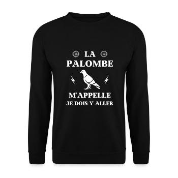 palombe m'appelle humour chasse palombe homme - Sweat-shirt Unisexe - noir - Devant - Alina (178cm) & Michal (187cm)