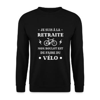 retraite velo humour cycliste homme humoristique - Sweat-shirt Unisexe - noir - Devant - Alina (178cm) & Michal (187cm)