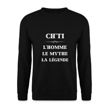 ch'ti homme mythe legende humour chti humoristique - Sweat-shirt Unisexe - noir - Devant - Alina (178cm) & Michal (187cm)