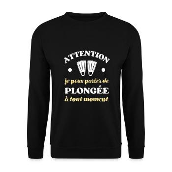 parler de plongée humour plongeur humoristique - Sweat-shirt Unisexe - noir - Devant - Alina (178cm) & Michal (187cm)