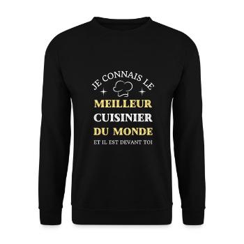 meilleur cuisinier du monde humour cuisine homme - Sweat-shirt Unisexe - noir - Devant - Alina (178cm) & Michal (187cm)