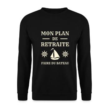mon plan de retraite bateau humour capitaine homme - Sweat-shirt Unisexe - noir - Devant - Alina (178cm) & Michal (187cm)