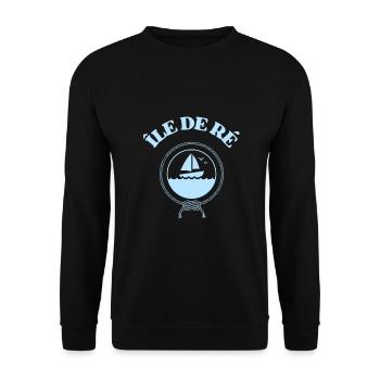 ile de ré bateau charente maritime - Sweat-shirt Unisexe - noir - Devant - Alina (178cm) & Michal (187cm)