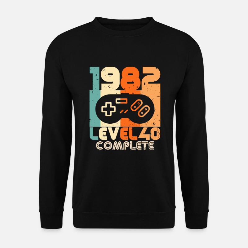 40 Geburtstag 1982 Vintage Jahrgang Retro Geschenk - Unisex Pullover - Schwarz