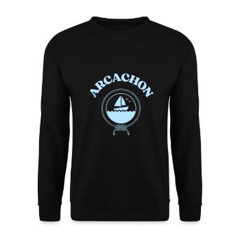 arcachon bateau bassin d'arcachon homme ocean - Sweat-shirt Unisexe - noir - Devant - Alina (178cm) & Michal (187cm)