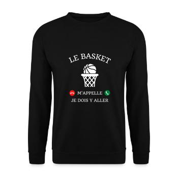 le basket m'appelle humour basketball femme cadeau - Sweat-shirt Unisexe - noir - Devant - Alina (178cm) & Michal (187cm)