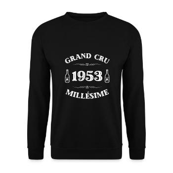 grand cru 1953 humour anniversaire cadeau drole - Sweat-shirt Unisexe - noir - Devant - Alina (178cm) & Michal (187cm)