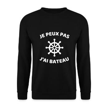 je peux pas j'ai bateau homme humour capitaine - Sweat-shirt Unisexe - noir - Devant - Alina (178cm) & Michal (187cm)