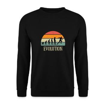 evolution running vintage humour joggeur jogging - Sweat-shirt Unisexe - noir - Devant - Alina (178cm) & Michal (187cm)