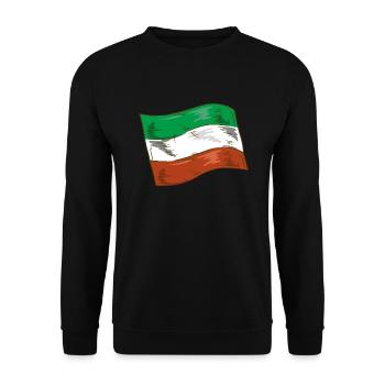 Italie Drapeau Vintage Drapeau Italien Occasion Look - Sweat-shirt Unisexe - noir - Devant - Alina (178cm) & Michal (187cm)