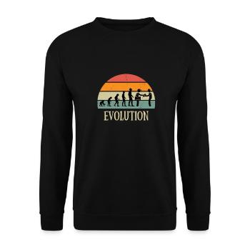 evolution vintage postman humor mail man - Unisex Pullover - Schwarz - Vorne - Alina (178cm) & Michal (187cm)