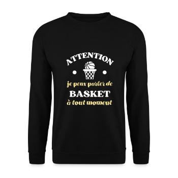 parler de basket humour basketball homme cadeau - Sweat-shirt Unisexe - noir - Devant - Alina (178cm) & Michal (187cm)