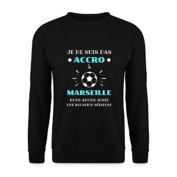 accro marseille foot humour marseillais football - Sweat-shirt Unisexe - noir - Devant - Alina (178cm) & Michal (187cm)