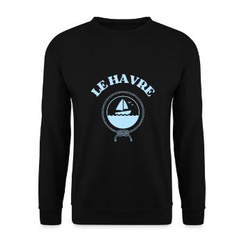 le havre bateau homme cadeau personnalisé femme - Sweat-shirt Unisexe - noir - Devant - Alina (178cm) & Michal (187cm)
