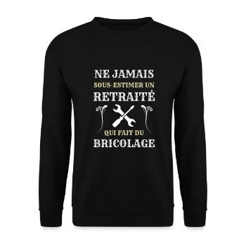 retraite bricolage homme humour bricoleur cadeau - Sweat-shirt Unisexe - noir - Devant - Alina (178cm) & Michal (187cm)
