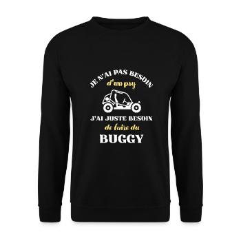 besoin psy buggy humour buggy homme personnalisé - Sweat-shirt Unisexe - noir - Devant - Alina (178cm) & Michal (187cm)