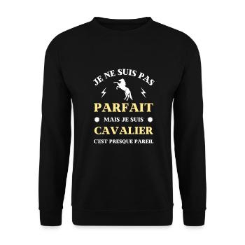 pas parfait cavalier humour cheval homme garçon - Sweat-shirt Unisexe - noir - Devant - Alina (178cm) & Michal (187cm)