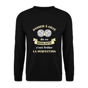 bouliste perfection pétanque humour retraite papy - Sweat-shirt Unisexe - noir - Devant - Alina (178cm) & Michal (187cm)