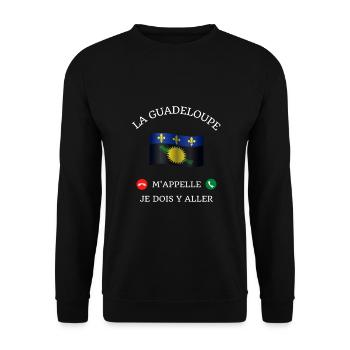 guadeloupe m'appelle humour guadeloupéen homme - Sweat-shirt Unisexe - noir - Devant - Alina (178cm) & Michal (187cm)