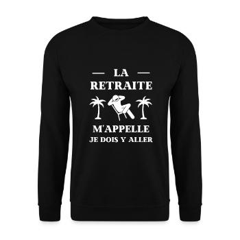 retraite m'appelle humour cadeau départ retraite - Sweat-shirt Unisexe - noir - Devant - Alina (178cm) & Michal (187cm)