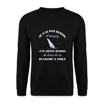 besoin psy planche à voile humour planchiste homme - Sweat-shirt Unisexe - noir - Devant - Alina (178cm) & Michal (187cm)