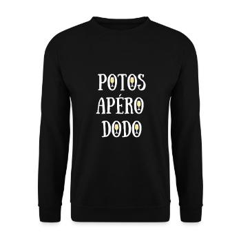 potos apero dodo humour alcool homme potes cadeau - Sweat-shirt Unisexe - noir - Devant - Alina (178cm) & Michal (187cm)