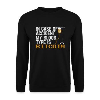 Bitcoin BTC Crypto Blockchain Coin Exchange Coin - Unisex Sweatshirt - black - Front - Alina (178cm) & Michal (187cm)