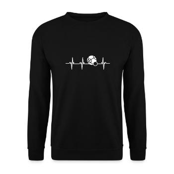 Herzschlag Petanque Mann Humor Geschenk lustig - Unisex Pullover - Schwarz - Vorne - Alina (178cm) & Michal (187cm)