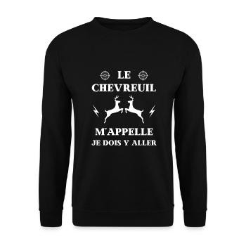 chevreuil m'appelle humour chasse homme cadeau - Sweat-shirt Unisexe - noir - Devant - Alina (178cm) & Michal (187cm)
