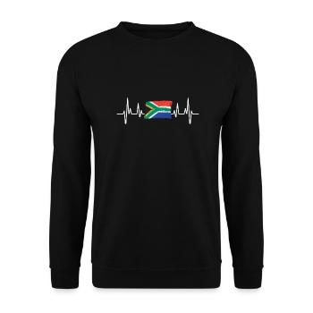 heartbeat south africa man humor gift - Unisex Sweatshirt - black - Front - Alina (178cm) & Michal (187cm)