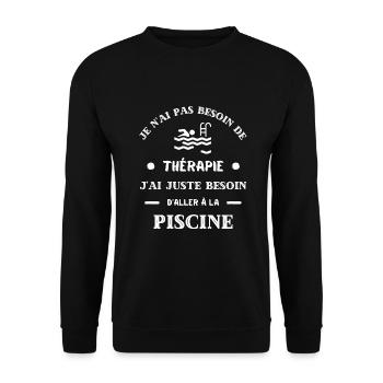 thérapie piscine femme humour natation nageuse - Sweat-shirt Unisexe - noir - Devant - Alina (178cm) & Michal (187cm)